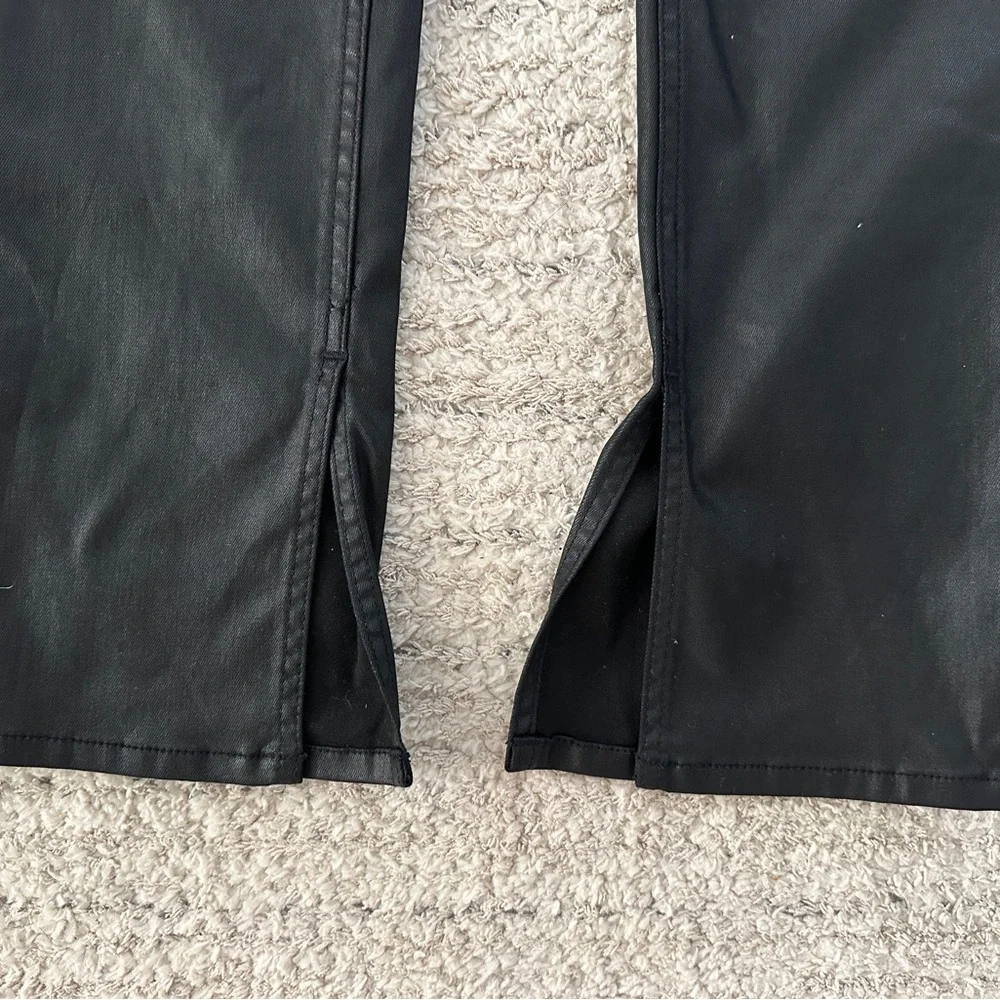 Abercrombie & Fitch 90's Slim Straight Ultra High Rise Vent Hem Black Coated - Picture 4 of 6